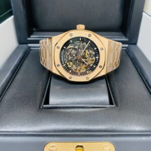 Alternative view of Audemars Piguet replica royal oak 15407OR scheletrato rose gold