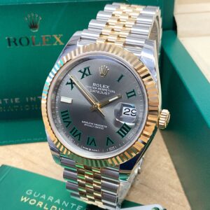 Alternative view of Rolex replica Datejust 41 126333 Bi-Colour Wimbledon Dial ghiera zigrinata bracciale jubilee