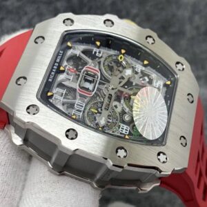 Alternative view of Richard Mille replica RM11-03 skeletron red rubber strip