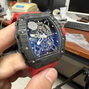 Alternative view of Richard Mille replica Rafael Nadal RM35-01 nylon strip black carbon