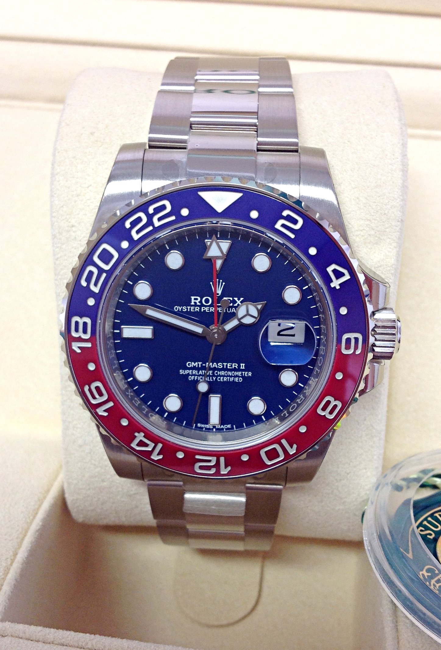 Rolex replica GMT Master II 116719BLRO White Gold Pepsi blue dial - immagine 3