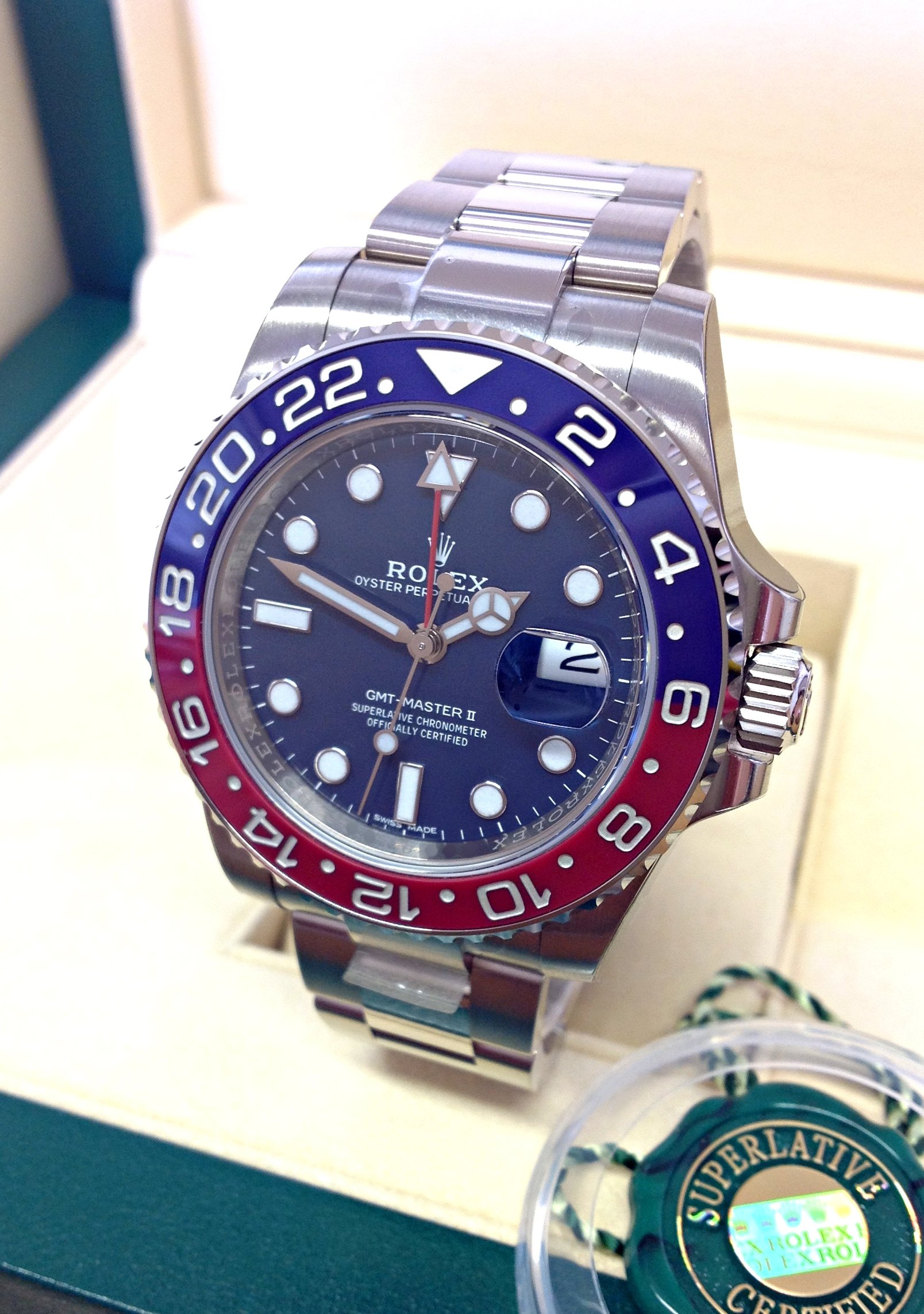 Rolex replica GMT Master II 116719BLRO White Gold Pepsi blue dial - immagine 5