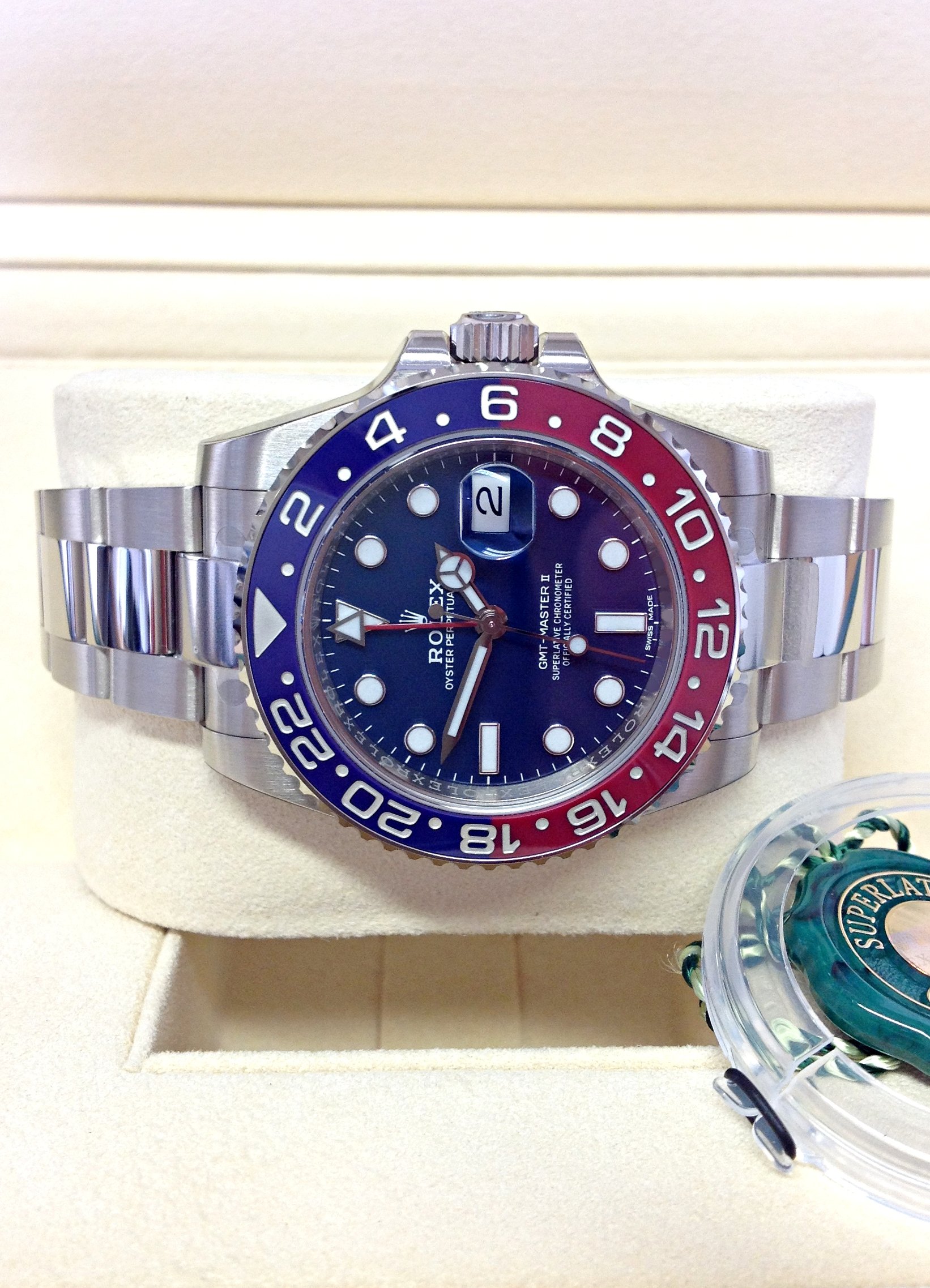 Rolex replica GMT Master II 116719BLRO White Gold Pepsi blue dial - immagine 8