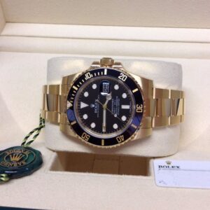 Alternative view of Rolex replica Submariner Date 116618LN Yellow Gold black dial