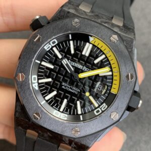 Alternative view of REPLICA AUDEMARS PIGUET ROYAL OAK DIVER 15706 FORGED CARBON WATCH