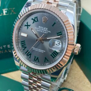 Alternative view of Rolex replica Datejust 41 126331 Bi-Colour Wimbledon Dial rose gold