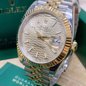 Alternative view of Rolex replica Datejust 41mm 126333 Bi-Colour fluted motif dial