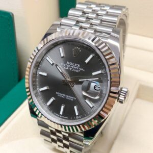 Alternative view of Rolex replica Datejust 41mm 126334 Slate Dial jubilee bracelet