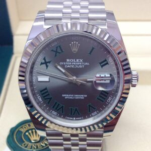 Alternative view of Rolex replica jubilee Datejust 41 126334 Wimbledon Dial jubilee bracelet