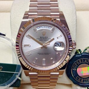 Rolex replica Day-Date 40 228235 Rose Gold slate dial