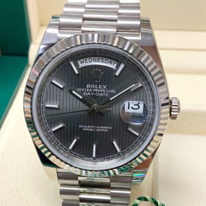 Rolex replica Day-Date 40 228239 White Gold silver dial