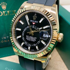 Alternative view of Rolex replica Sky-Dweller 326238 Yellow Gold Oysterflex