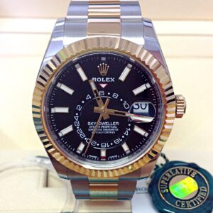 Alternative view of Rolex replica Sky-Dweller 326933 Bi-Colour Black Dial