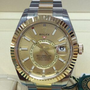 Rolex replica Sky-Dweller 326933 Bi-Colour champagne dial