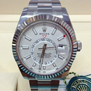 Alternative view of Rolex replica Sky-Dweller 326934 Stainless Steel white dial