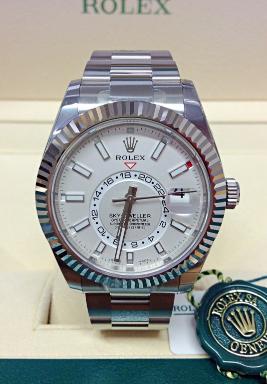 Rolex replica Sky-Dweller 326934 Stainless Steel white dial