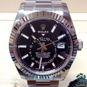 Rolex replica Sky-Dweller black dial 326934 Stainless Steel