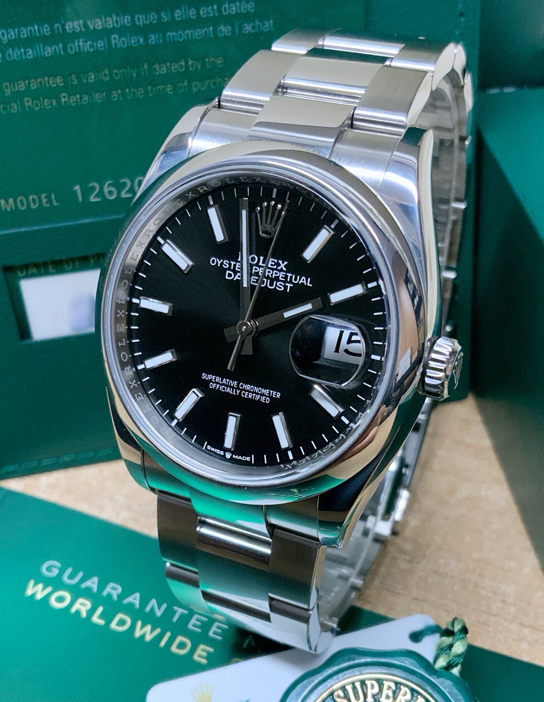 Rolex replica Datejust oyster 36mm 126200 black dial - immagine 2