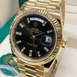 Alternative view of Rolex replica Day-Date 40 228238 Yellow Gold baguette black dial
