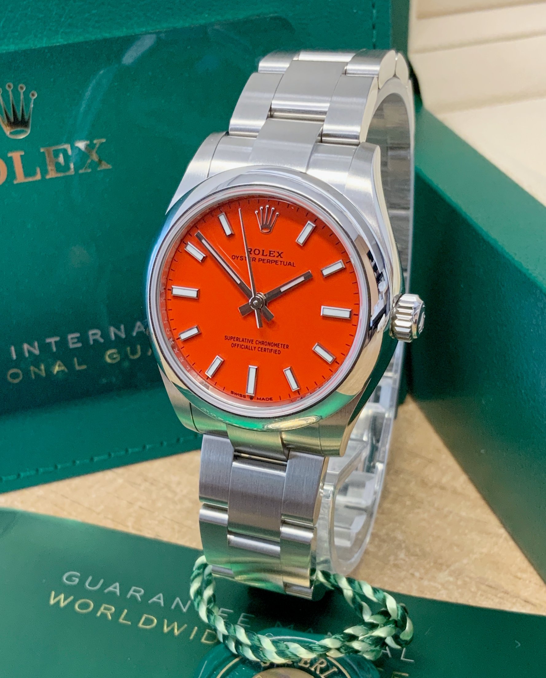 Rolex replica Oyster Perpetual lady 31mm ref. 277200 Coral dial - immagine 2