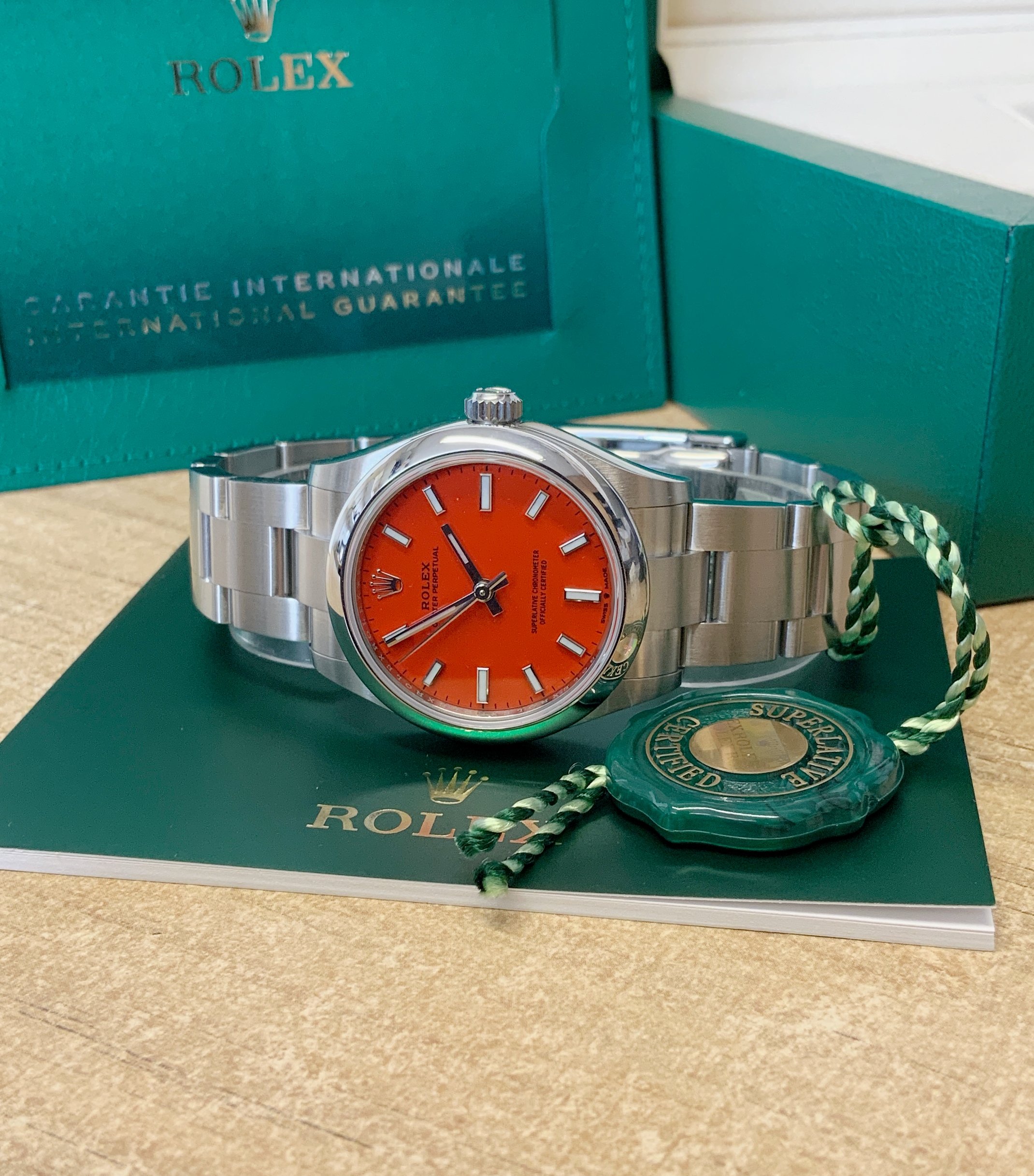 Rolex replica Oyster Perpetual lady 31mm ref. 277200 Coral dial - immagine 8