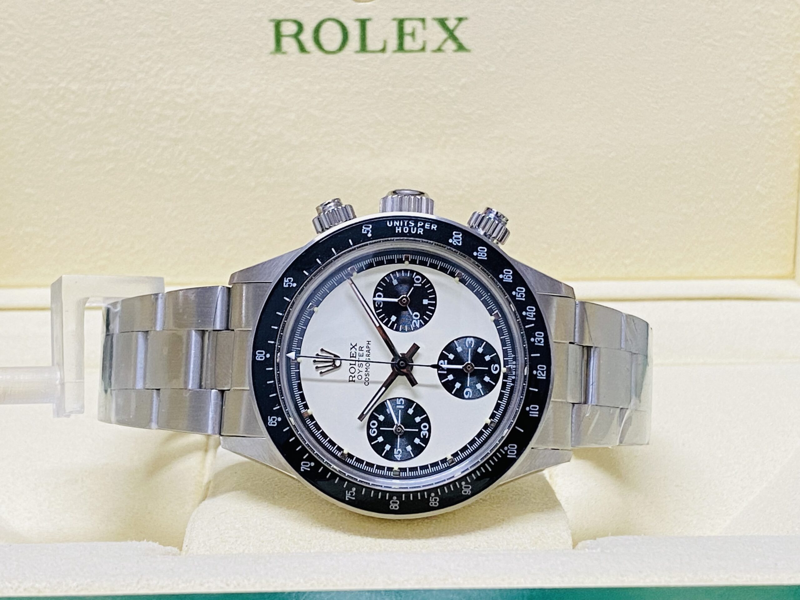 Rolex vintage replica daytona paul newman 6245 white sigma dial - immagine 3