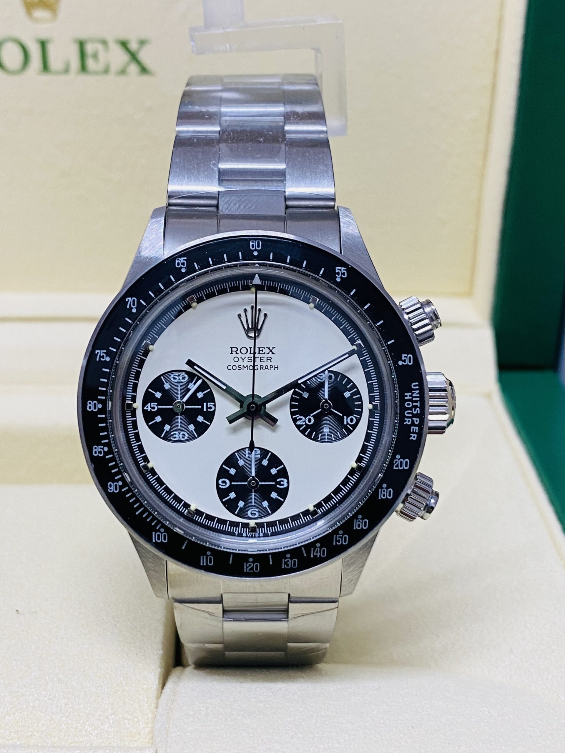 Rolex vintage replica daytona paul newman 6245 white sigma dial - immagine 8