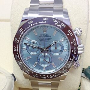 Rolex replica daytona 116506 platinum baguette 4130 clone movement