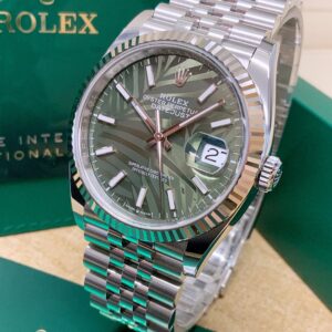 Alternative view of Rolex replica Datejust 36mm 126234 Palm Motif green