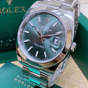Alternative view of Rolex replica Datejust 41 126300 Mint green Dial oyster
