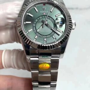 Rolex replica Sky-Dweller 336934 green dial stainless stell