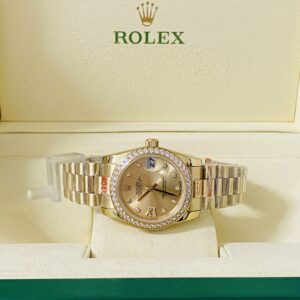 Alternative view of Rolex replica lady Datejust 31mm yellow gold diamond RBR