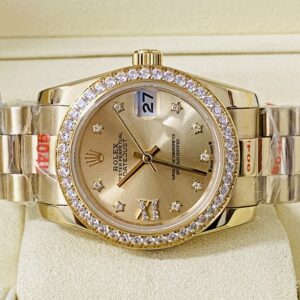 Rolex replica lady Datejust 31mm yellow gold diamond RBR