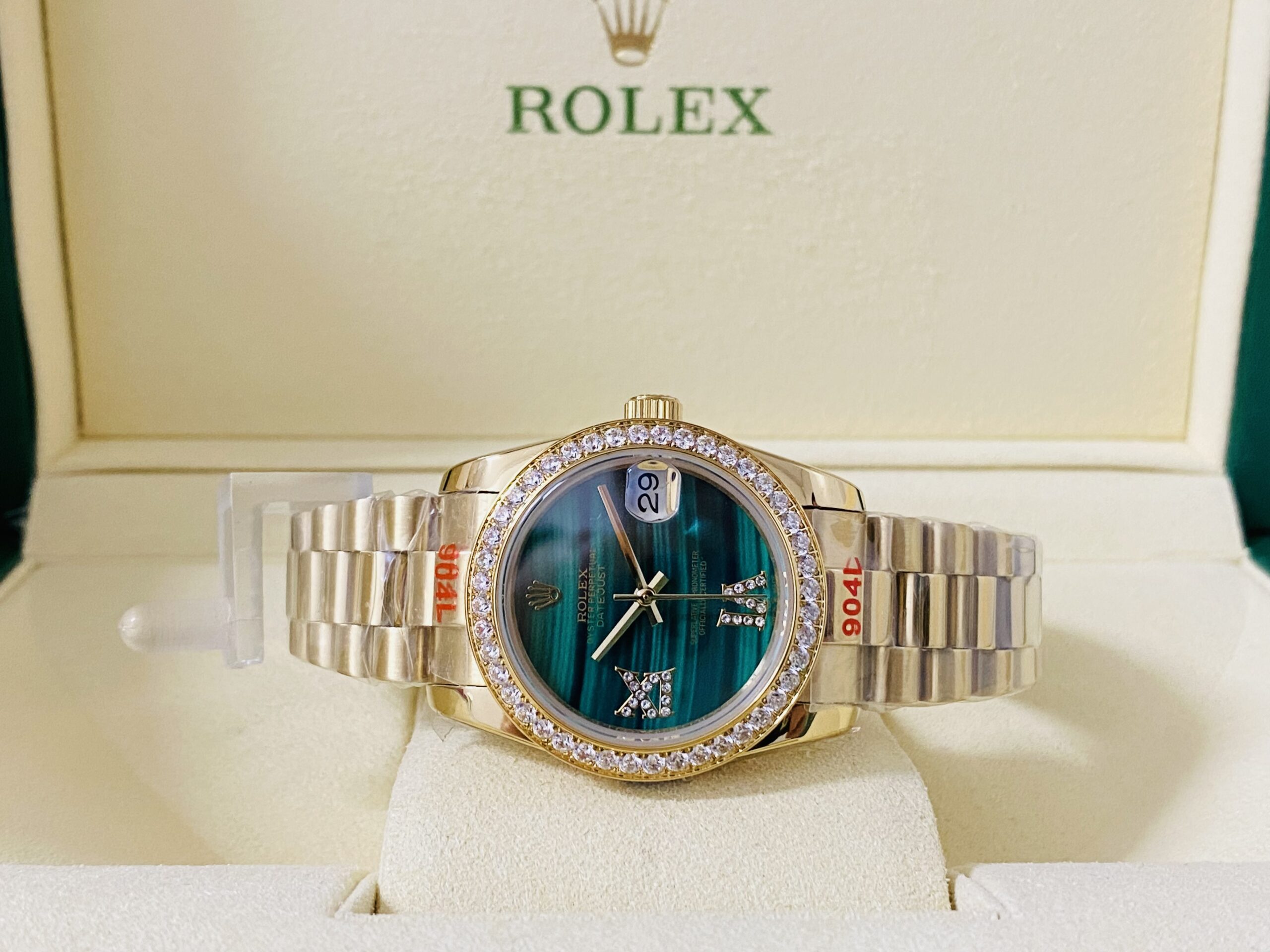 Rolex replica lady Datejust 31mm green dial rbr bezel