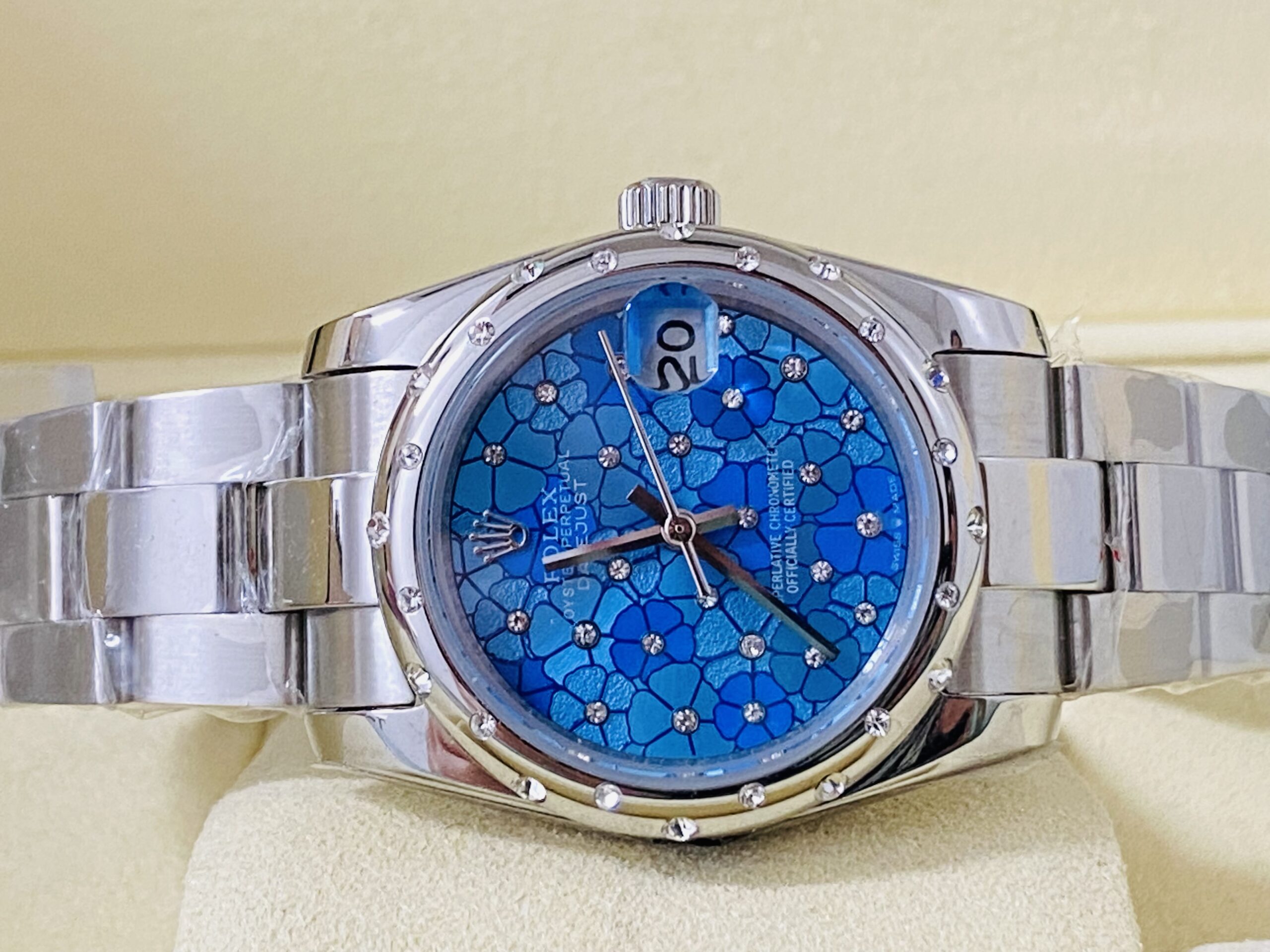 Rolex replica lady Datejust 31mm white gold blue dial