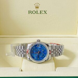 Alternative view of Rolex replica lady Datejust 31mm stainless stell blue dial jubilee