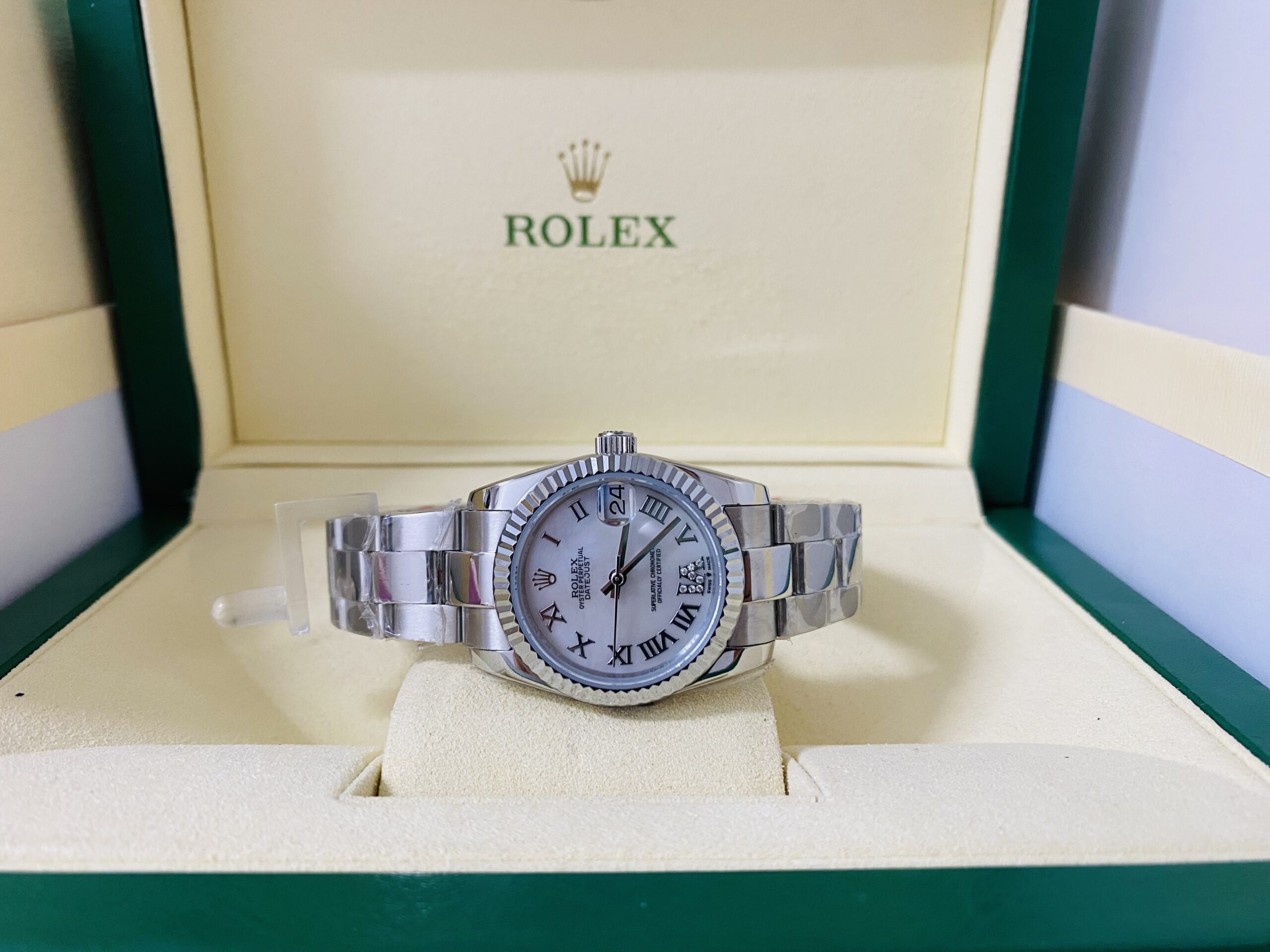 Rolex replica lady Datejust 31mm stainless stell mop dial - immagine 2