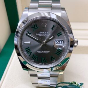 Rolex replica datejust oyster 41 126300 wimbledon acciaio