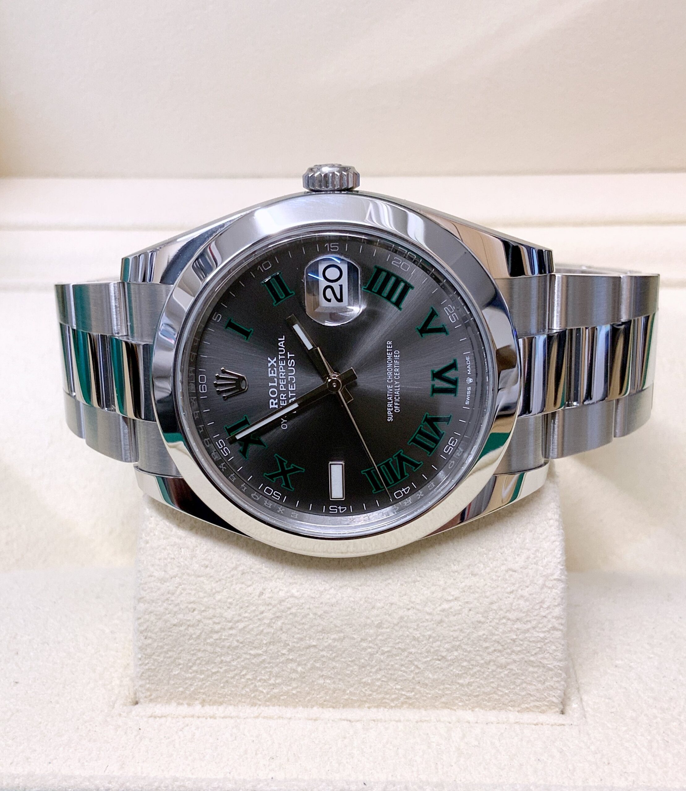 Rolex replica datejust oyster 41 126300 wimbledon acciaio - immagine 5