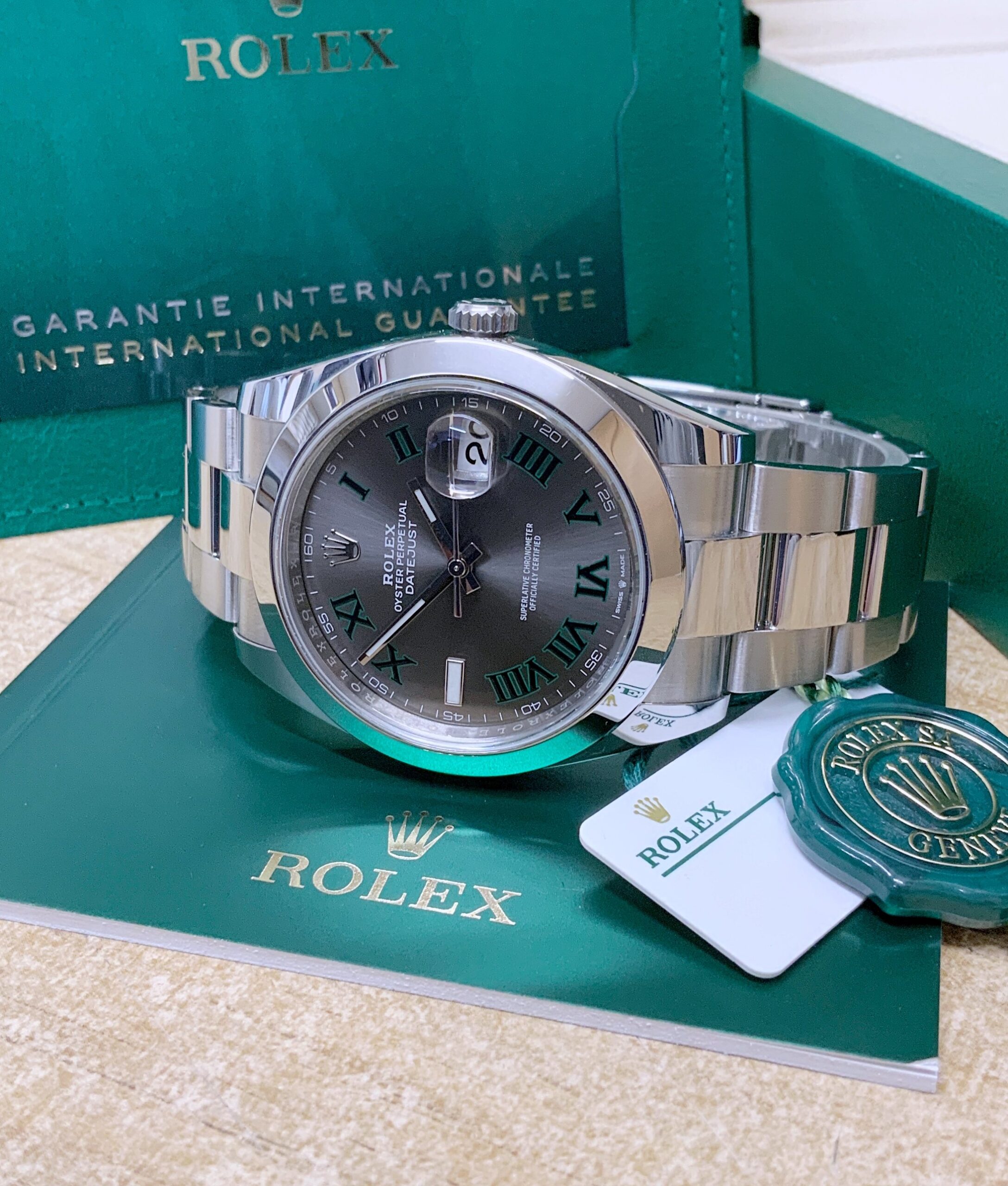 Rolex replica datejust oyster 41 126300 wimbledon acciaio - immagine 7