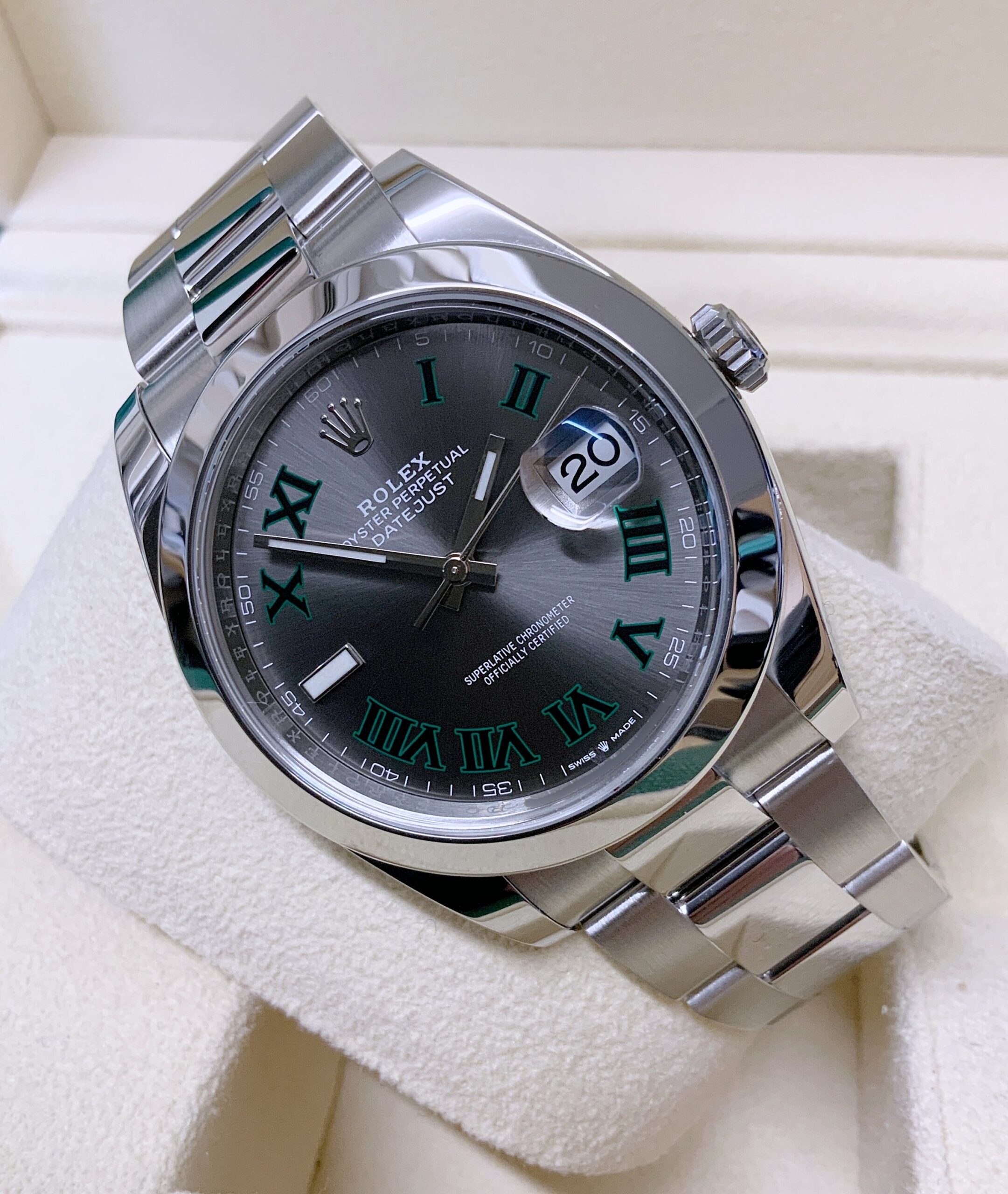 Rolex replica datejust oyster 41 126300 wimbledon acciaio - immagine 8