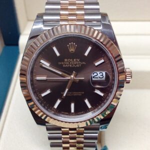 Alternative view of Rolex replica Datejust 41mm 126331 Bi-Colour choco dial