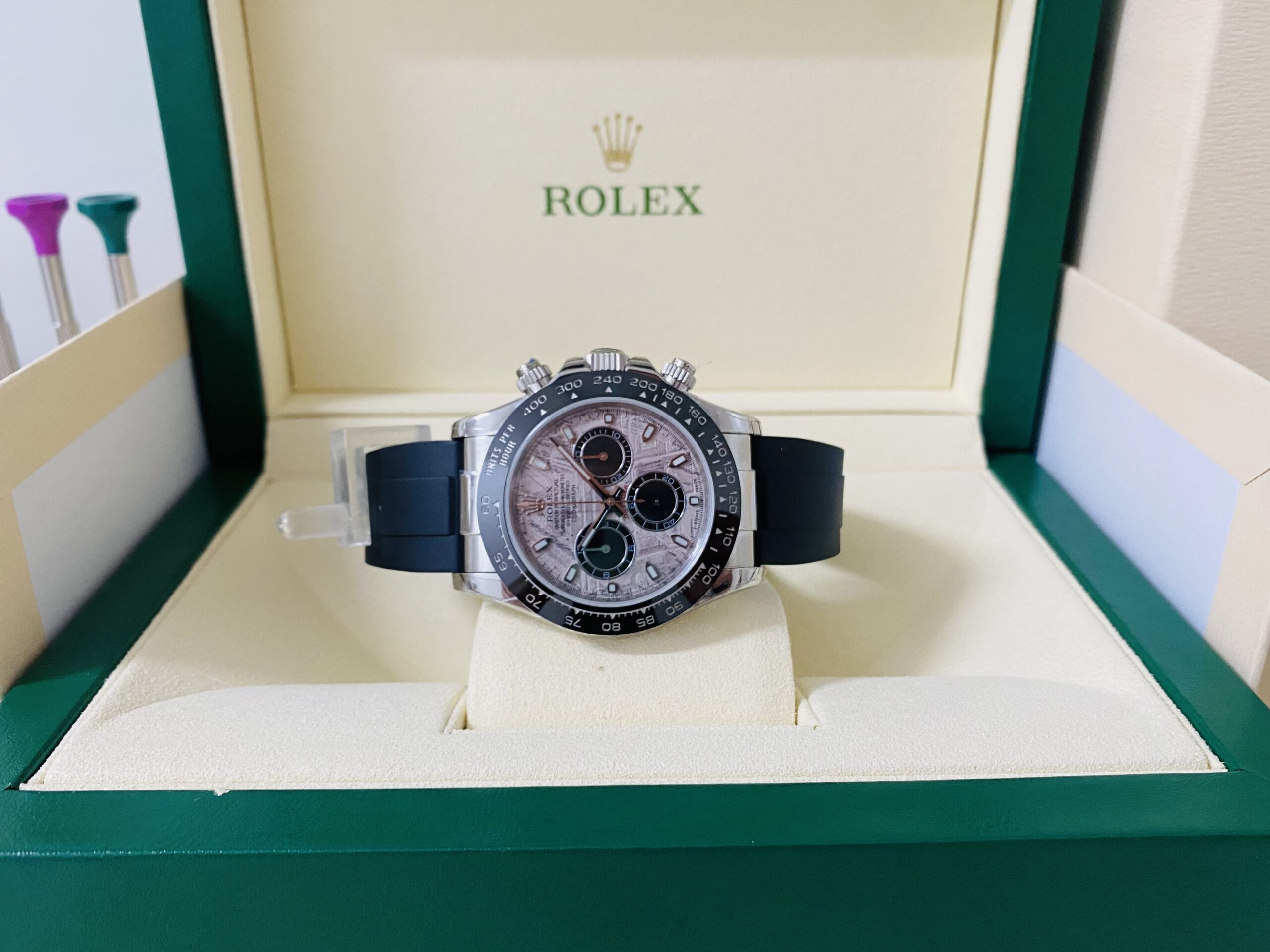 Rolex replica daytona 116519LN meteorite dial 4130 clone movement - immagine 3