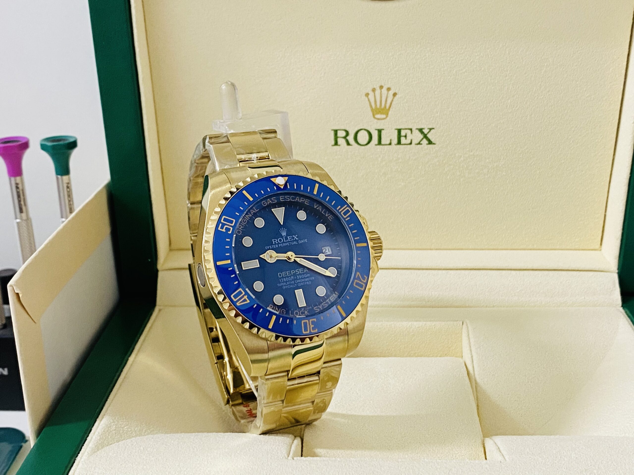 Rolex replica deepsea oro blue dial ref. 136668LB - immagine 8
