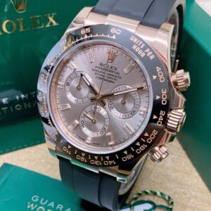 Alternative view of Rolex replica daytona 116515LN sundust baguette oysterflex clone movement