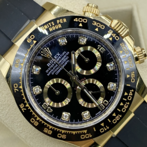 Rolex replica daytona 116518LN black diamond dial oysterflex clone movement
