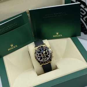 Alternative view of Rolex replica daytona 116518LN black diamond dial oysterflex clone movement