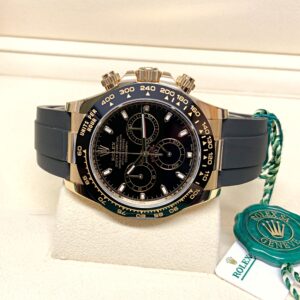 Alternative view of Rolex replica daytona 116518LN black dial oysterflex clone movement