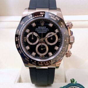 Rolex replica daytona 116515LN black diamond dial oysterflex clone movement