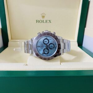 Alternative view of Rolex replica daytona 116506 platinum arabic dial 4130 clone movement